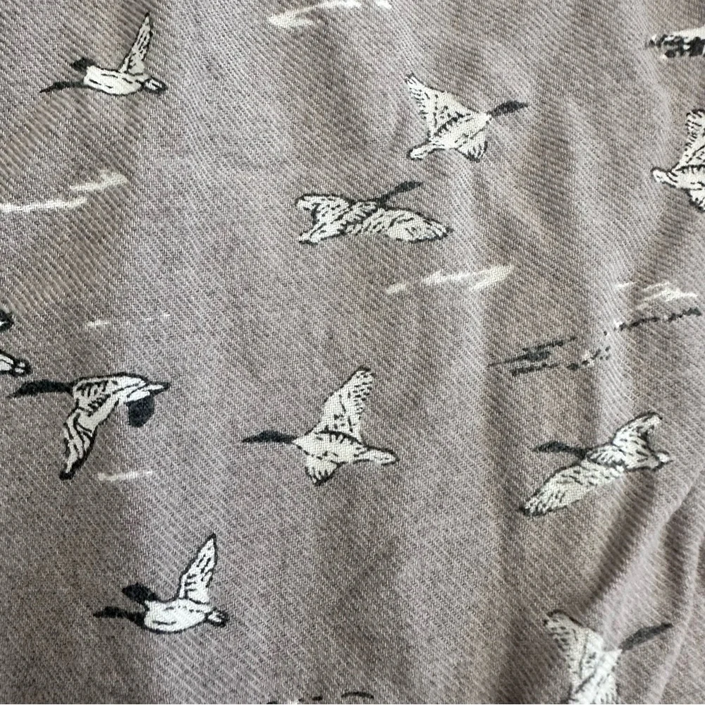 J. Crew Flannel Pajama Pants 100% Cotton Gray Birds Size Medium‎